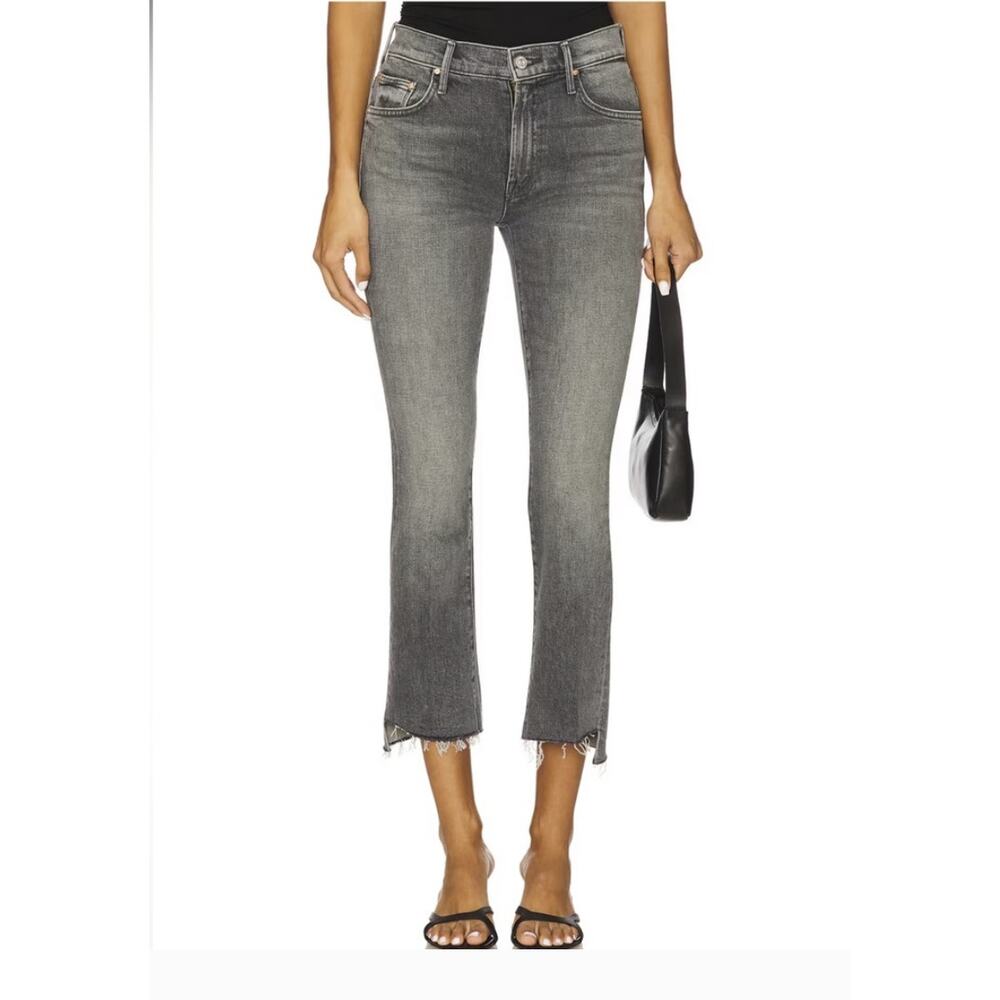 Mother Insider Crop Step Fray Jeans in Huntress Size 25 Gray